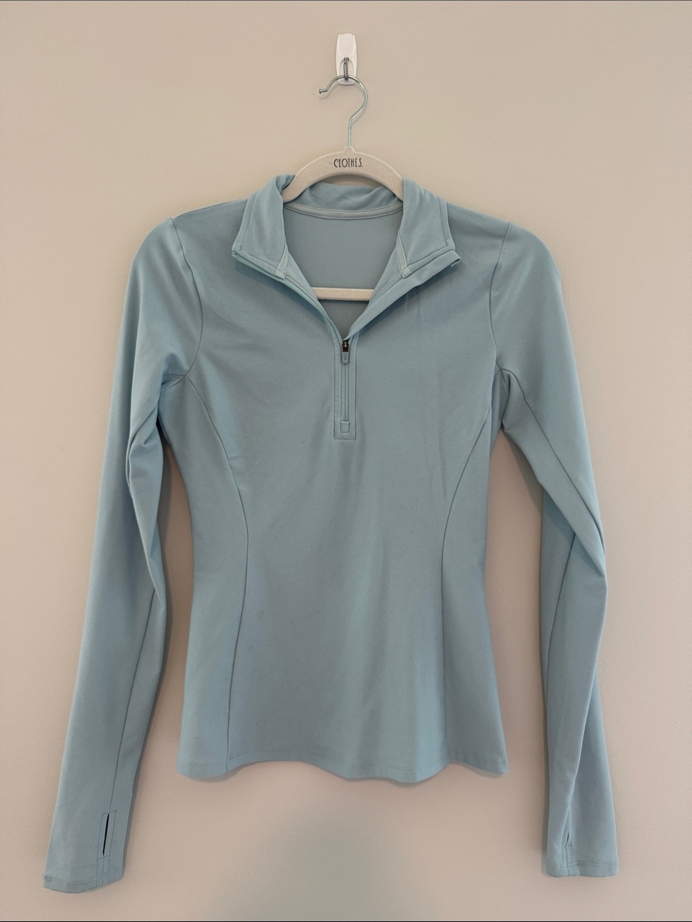 ALO Women's Light Blue Quarter-Zip Long Sleeve Performance Top